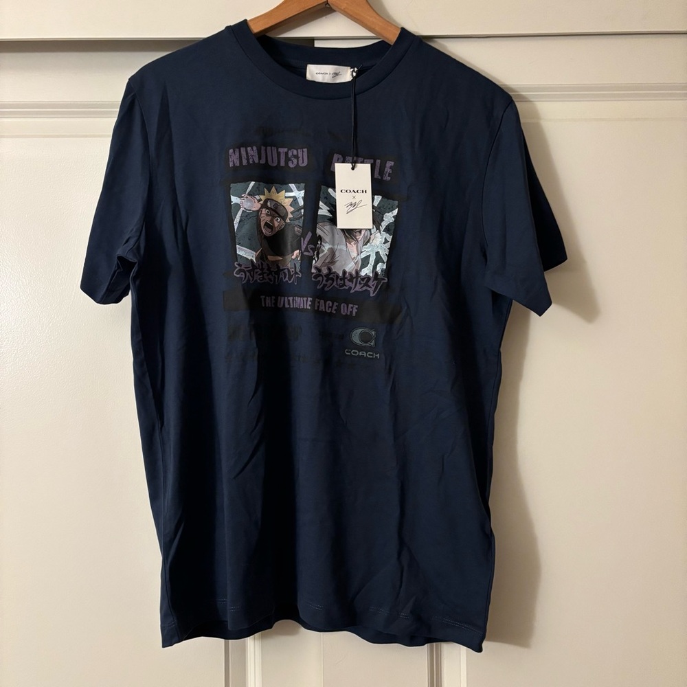 NWT COACH x Michael B. Jordan Naruto / Sasuke T-shirt Navy